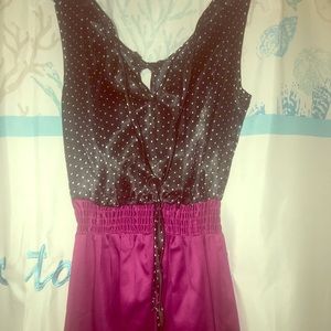 Kids polka dot/burgundy jumpsuit. Size 6